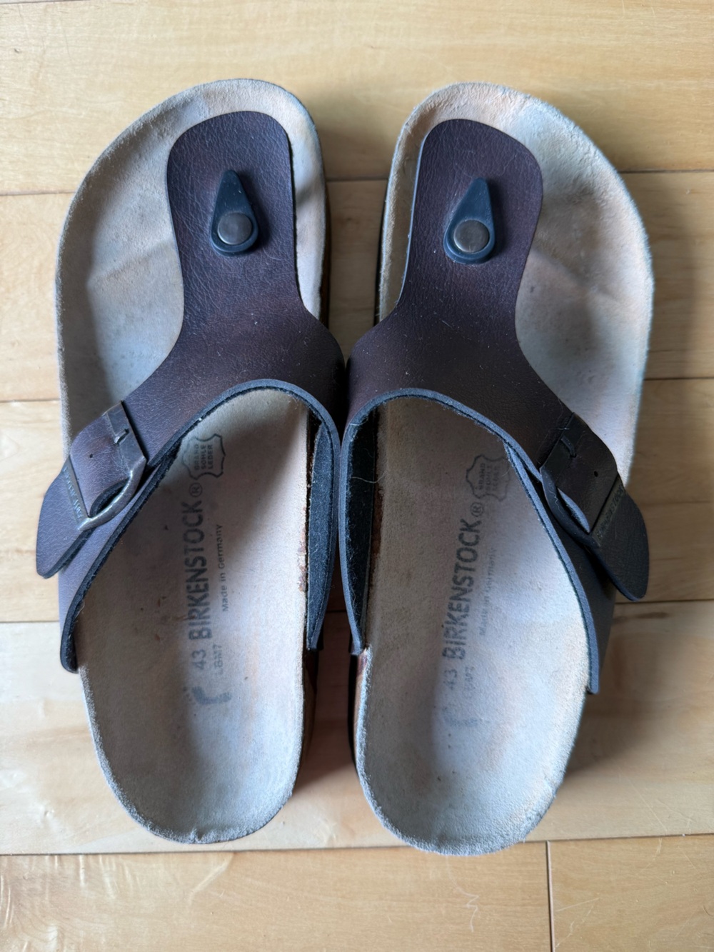 Birkenstock Brown Leather Two-Strap Sandals